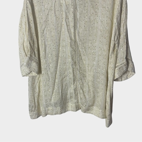 Soft Surroundings Boho Sheer Sequin Kimono Cardigan Topper Open Front Large NWT - Picture 10 of 13